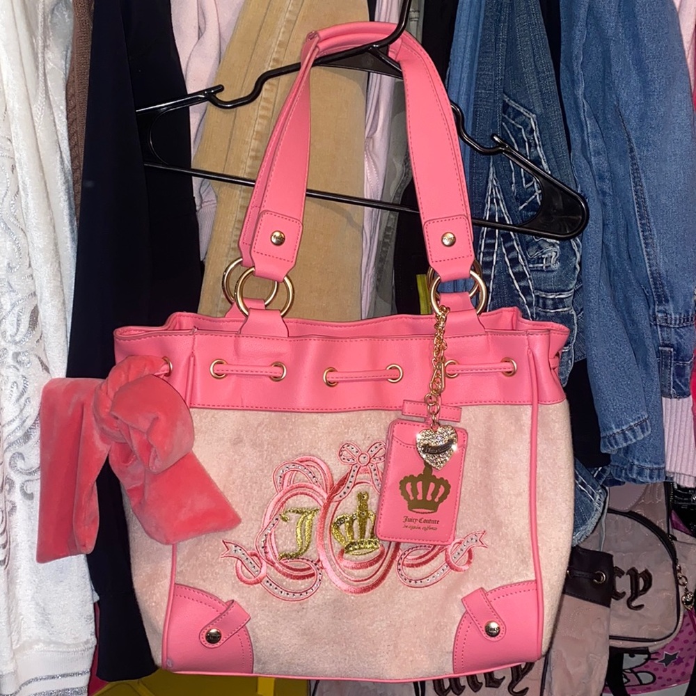 hot light pink gold juicy couture day dreamer bag / purse